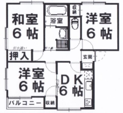 シャトーフローレンス B棟の物件間取画像